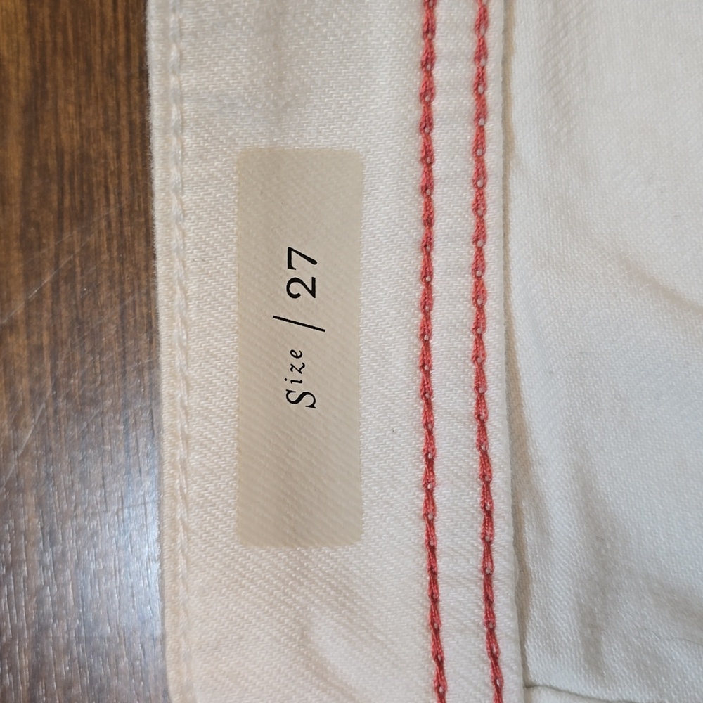 Pilcro and the Letterpress Cropped Off White Pants with Wide Cuff - Picture 5 of 11